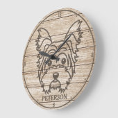 ヨークシャーテリア名前をカスタムするヨークシャーテリアペットパピードッグ ラージ壁時計 (傾斜)