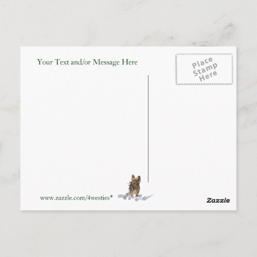 ヨークシャーテリア子犬の健康運の幸せStパティの願い ポストカード (裏面)