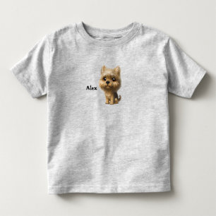 ヨークシャーテリア子犬名前をカスタムする トドラーTシャツ