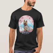 ヨークシャーテリア山富士おもしろい犬ランドマーク Tシャツ (正面)