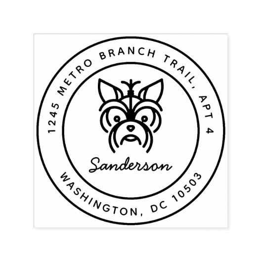 ヨークシャーテリア差出人住所スタンプセルフインキング セルフインキングスタンプ (デザイン)