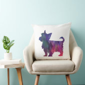 ヨークシャーテリア幾何学模様シルエットパープル クッション (椅子)