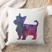 ヨークシャーテリア幾何学模様シルエットパープル クッション (ブランケット)