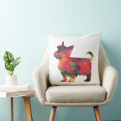 ヨークシャーテリア幾何学的パターンのシルエット数々の クッション (椅子)