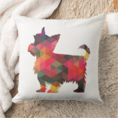 ヨークシャーテリア幾何学的パターンのシルエット数々の クッション (ブランケット)