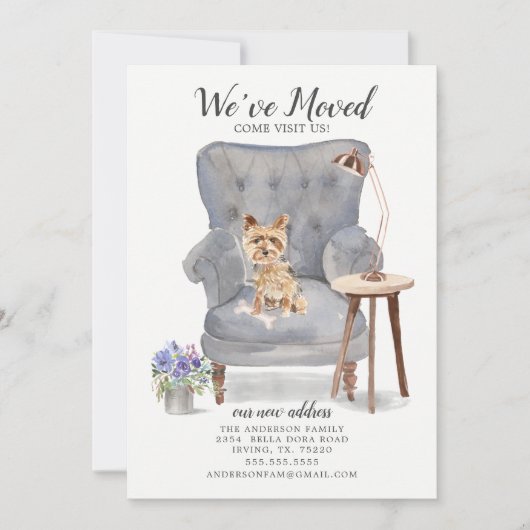 ヨークシャーテリア引っ越しましたの移動発表 案内状 (正面)