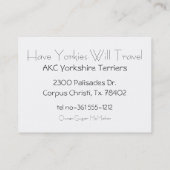 ヨークシャーテリア旅行 名刺 (裏面)