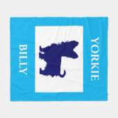 ヨークシャーテリア毛布犬パーソナライズされた又は子供の名前。 フリースブランケット (正面(横))