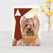 ヨークシャーテリア父の日札 カード (黄色い花)