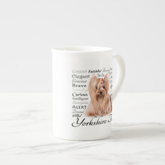 ヨークシャーテリア特性マグ ボーンチャイナマグカップ (正面右)