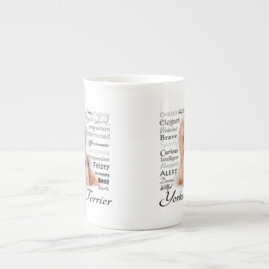 ヨークシャーテリア特性マグ ボーンチャイナマグカップ (正面)