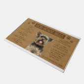 ヨークシャーテリア犬の家の規則もし、それは壊れている、それはあなたの ドアマット (アングル)