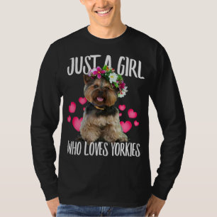 ヨークシャーテリア犬の愛を愛する女の子 – rパパママ, tシャツ