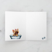 ヨークシャーテリア犬の折り返し挨拶 カード (内部)