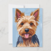 ヨークシャーテリア犬の肖像画ポストカード (正面)