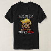 ヨークシャーテリア犬も私の犬はトランプを待っている2024 Tシャツ (デザイン正面)