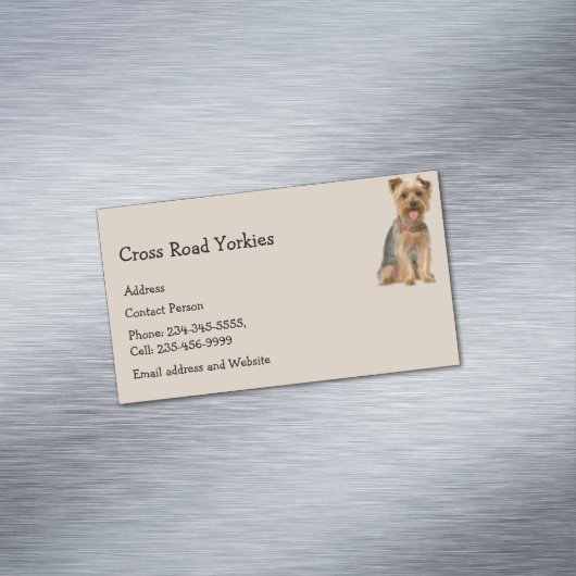 ヨークシャーテリア犬ペット動物ロゴ名刺Mag マグネット名刺 (インサイチュ)