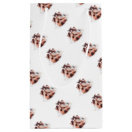 ヨークシャーテリア犬愛ヨークシャーテリアのヨークシャテリア スモールペーパーバッグ (裏面)