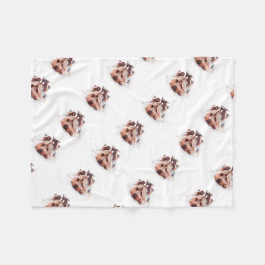 ヨークシャーテリア犬愛ヨークシャーテリアのヨークシャテリア フリースブランケット (正面(横))