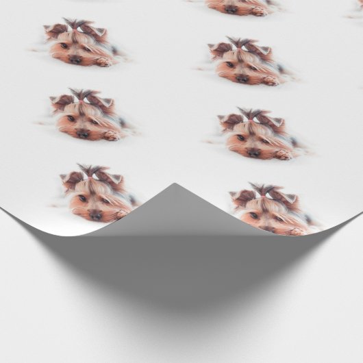 ヨークシャーテリア犬愛ヨークシャーテリアのヨークシャテリア ラッピングペーパー (角)