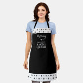 ヨークシャーテリア白黒ベーキングクイーンカスタム エプロン (着用した状態)