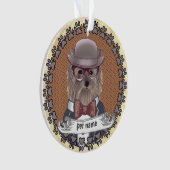 ヨークシャーテリア着用メガネ オーナメント (正面)