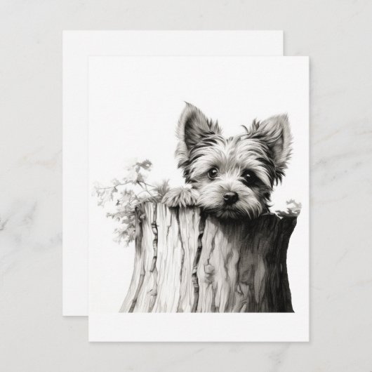 ヨークシャーテリア空白のノートカード サンキューカード (正面/裏面)