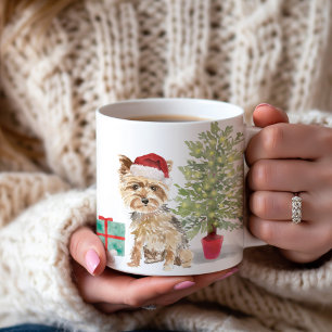 ヨークシャーテリア第1のクリスマスパーソナライズされた コーヒーマグカップ