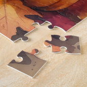 ヨークシャーテリア紅葉感謝祭アート ジグソーパズル (側面)