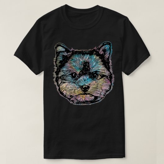 ヨークシャーテリア絞り染め Tシャツ (デザイン正面)