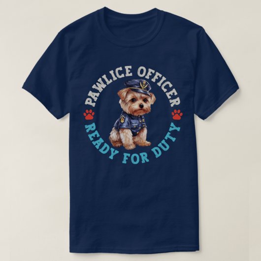 ヨークシャーテリア警察官 Tシャツ (デザイン正面)