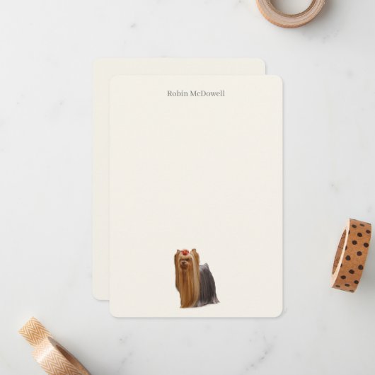 ヨークシャーテリア通信カード ノートカード (正面/裏面インサイチュ)