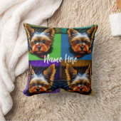 ヨークシャーテリア2側ヨークシャーテリア(名前あり) クッション (ブランケット)