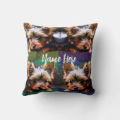 ヨークシャーテリア2側ヨークシャーテリア(名前あり) クッション (裏面)