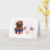 ヨークシャーテリア7月第4 カード (黄色い花)