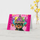 ヨークシャーテリア カード (黄色い花)