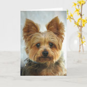 ヨークシャーテリア カード (黄色い花)