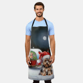 ヨークシャーテリア キャラバンのクリスマス冒険 エプロン (着用した状態)