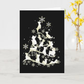 ヨークシャーテリア クリスマスツリー 犬 ハッピーXmas カード (黄色い花)