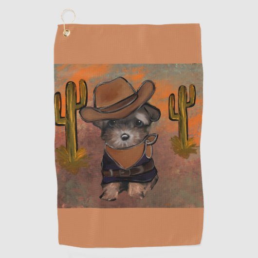 ヨークシャーテリア ゴルフタオル (正面)