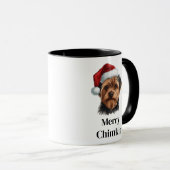 ヨークシャーテリア サンタ帽子 クリスマス 犬 マグカップ (正面右)