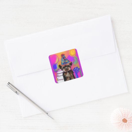 ヨークシャーテリア スクエアシール (封筒)