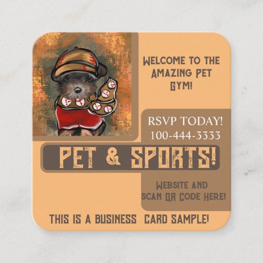 ヨークシャーテリア スクエア名刺 (正面)