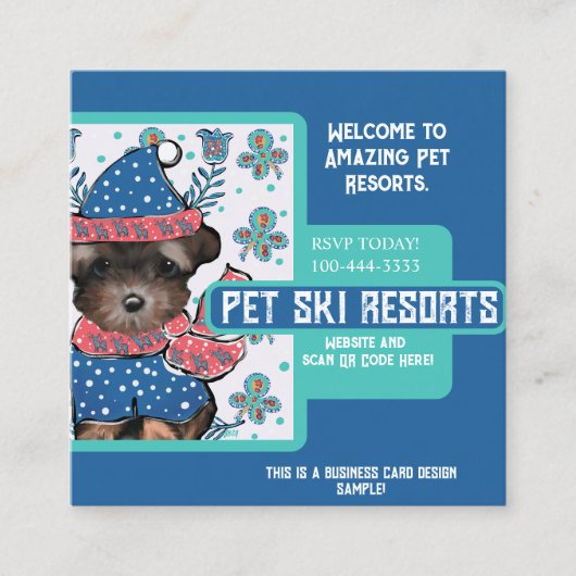 ヨークシャーテリア スクエア名刺 (正面)