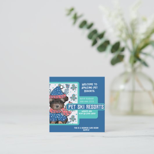 ヨークシャーテリア スクエア名刺 (スタンド正面)