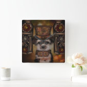 ヨークシャーテリア スクエア壁時計 (ホーム)