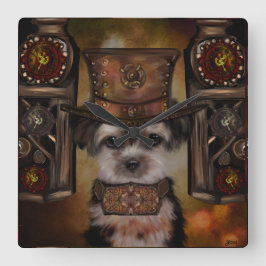 ヨークシャーテリア スクエア壁時計