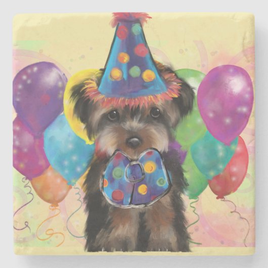 ヨークシャーテリア ストーンコースター (正面)