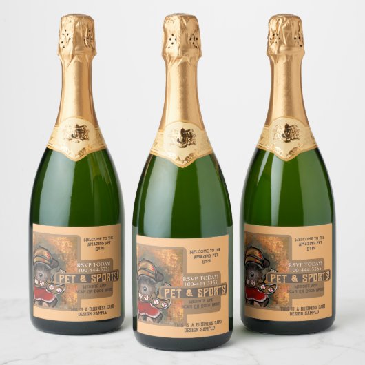 ヨークシャーテリア スパークリングワインラベル (ボトル)