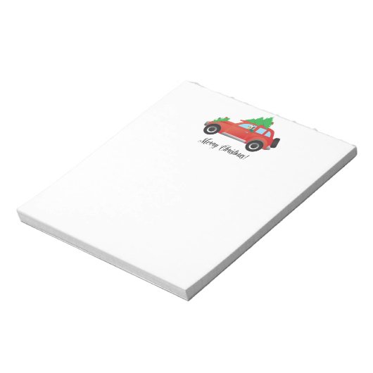 ヨークシャーテリア・テリア犬がクリスマスカーを運転 ノートパッド (回転)